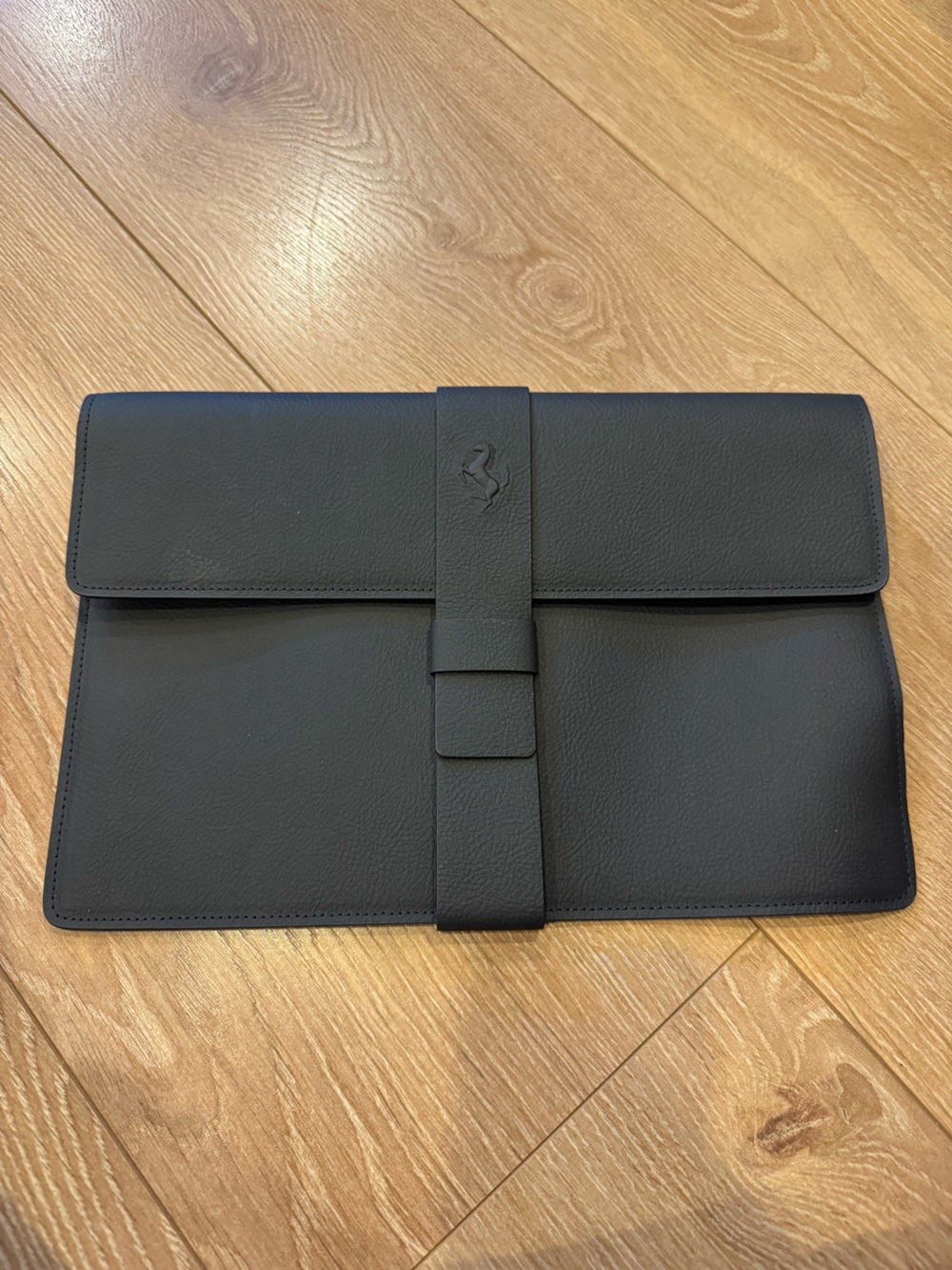 Ferrari Black Leather clutch document case bag